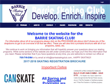 Tablet Screenshot of barrieskatingclub.com